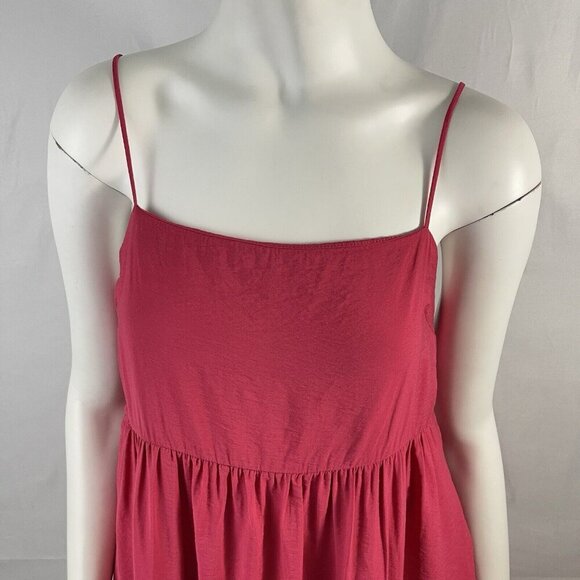 Abercrombie & Fitch Tiered Trapeze Midi Dress Pockets Size Small Cherry Summer - Picture 3 of 16